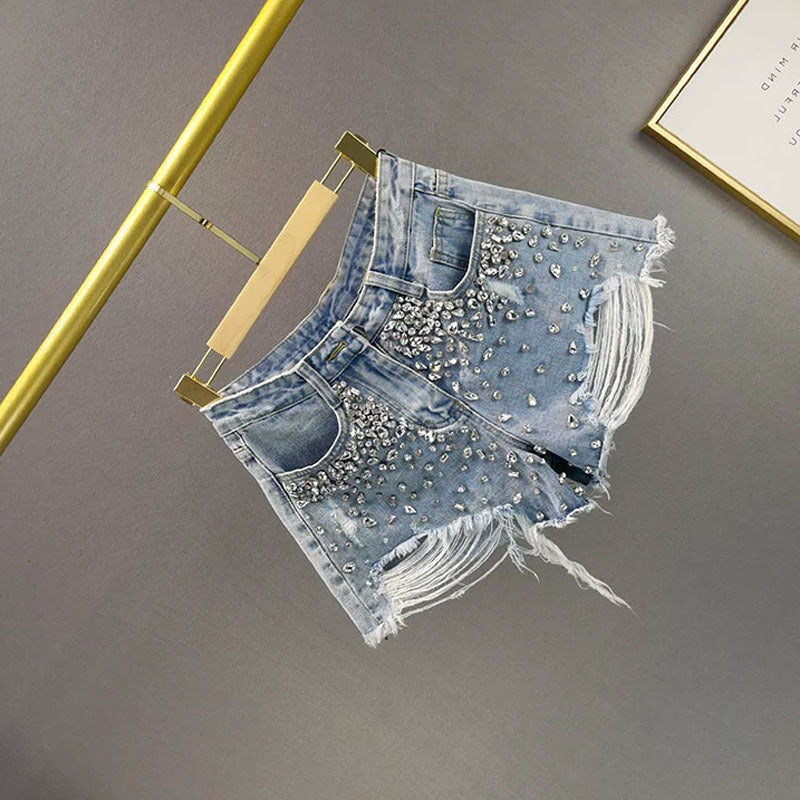Fashion Holes Wide-leg Denim Shorts Women - My Store