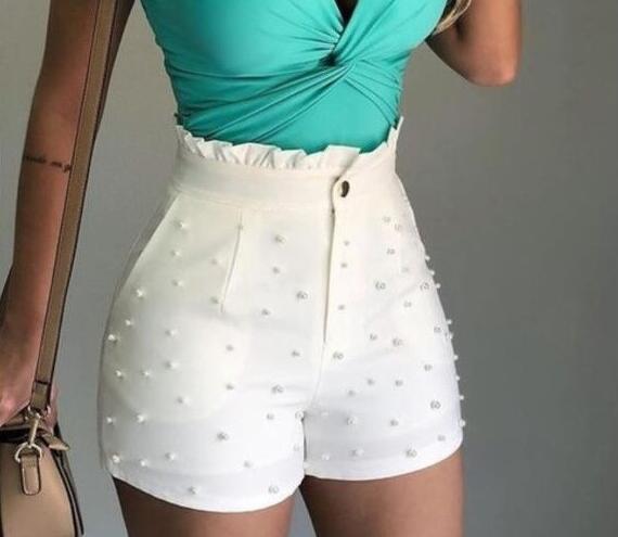 Women's Shorts Cannon Beads Solid Color Sexy Shorts Women - My Store