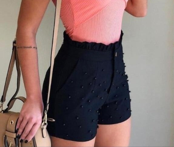 Women's Shorts Cannon Beads Solid Color Sexy Shorts Women - My Store
