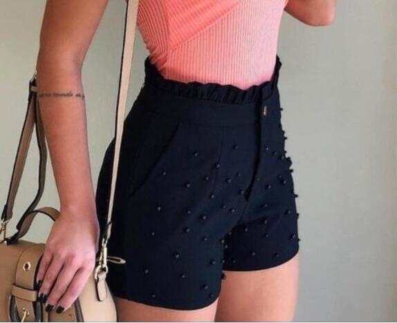 Women's Shorts Cannon Beads Solid Color Sexy Shorts Women - My Store