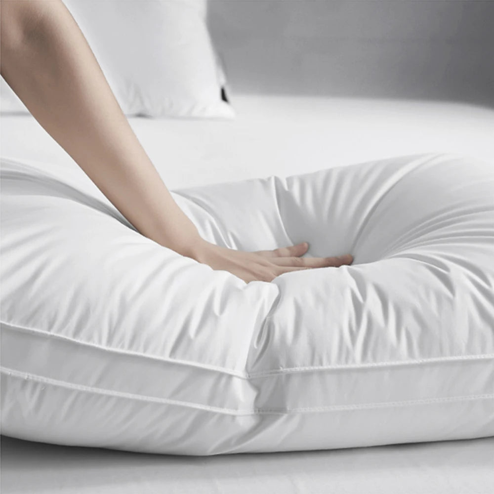 Sondeson Luxury 100% Goose Down Pillow Down-proof King Queen 100% Cotton Bedding 3D Style Rectangle Winter Bedding Pillows 1Pcs - My Store