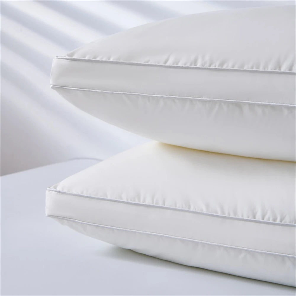Sondeson Luxury 100% Goose Down Pillow Down-proof King Queen 100% Cotton Bedding 3D Style Rectangle Winter Bedding Pillows 1Pcs - My Store